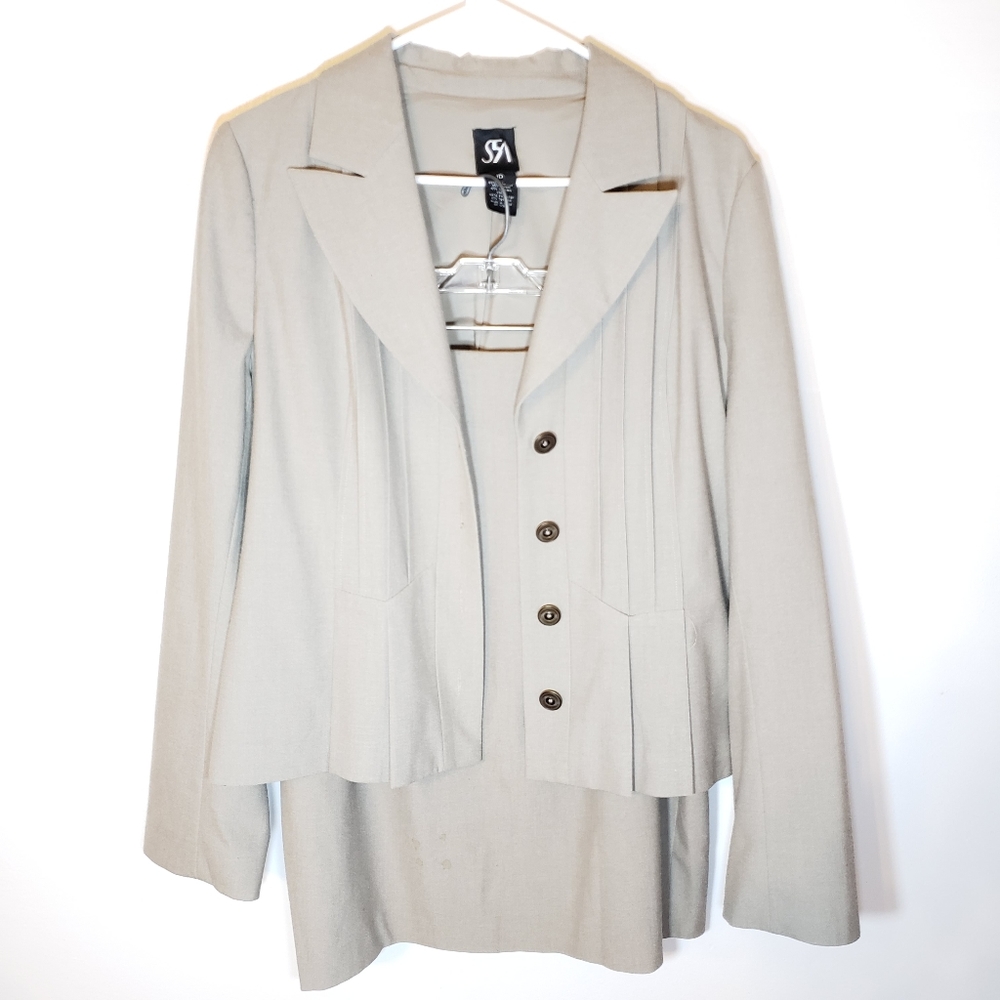 Saks 5th Ave Tan Skirt Suit